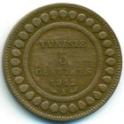 Тунис, 5 сантимов 1912 год