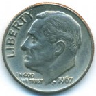 США, 10 центов 1967 год (AU)