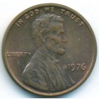 США, 1 цент 1976 год