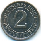 Веймарская республика, 2 рентенпфеннига 1924 год J