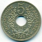 Французский Индокитай, 5 центов 1938 год (UNC)