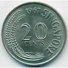 Сингапур, 20 центов 1967 год (UNC)