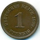 Германия, 1 пфенниг 1899 год F (AU)