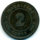 Маврикий, 2 цента 1890 год H