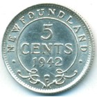 Канада, провинция Ньюфаундленд, 5 центов 1942 год