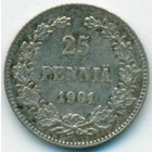 Княжество Финляндия, 25 пенни 1901 год L