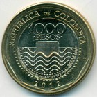 Колумбия, 1000 песо 2012 год (UNC)