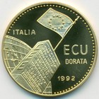 Италия, 1 экю 1992 год (UNC)