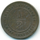 Стрейтс Сетлментс, 1/2 цента 1873 год