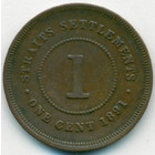 Cтрейтс Сетлментс, 1 цент 1891 год