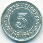 Cтрейтс Сетлментс, 5 центов 1900 год H
