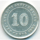 Cтрейтс Сетлментс, 10 центов 1886 год