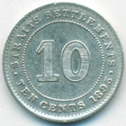 Cтрейтс Сетлментс, 10 центов 1895 год