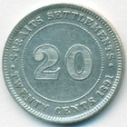 Стрейтс Сетлментс, 20 центов 1891 год