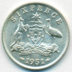 Австралия, 6 пенсов 1951 год (AU)