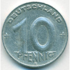 ГДР, 10 пфеннигов 1950 год Е