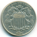 США, 5 центов 1870 год