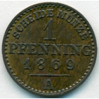 Королевство Пруссия, 1 пфенниг 1869 год A (AU)