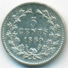 Нидерланды, 5 центов 1869 год