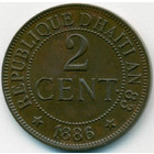 Гаити, 2 сантима 1886 год (AU)