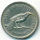 Новая Зеландия, 6 пенсов 1950 год