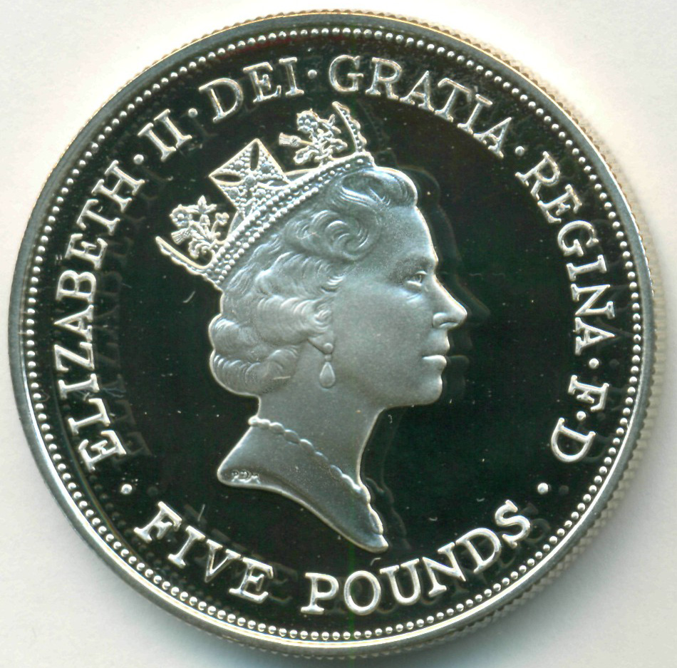 Великобритания, 5 фунтов 1990 год (PROOF). 