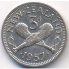 Новая Зеландия, 3 пенса 1957 год