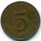 Эстония, 5 сентов 1931 год