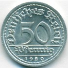Веймарская республика, 50 пфеннигов 1920 год F (AU)