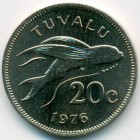 Тувалу, 20 центов 1976 год (BU)