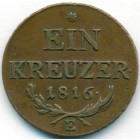 Австрия, 1 крейцер 1816 год Е