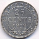 Канада, провинция Ньюфаундленд, 25 центов 1919 год
