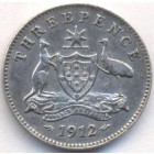 Австралия, 3 пенсa 1912 год