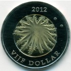 Остров Саба, 5 долларов 2012 год (UNC)