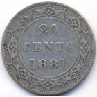 Канада, провинция Ньюфаундленд, 20 центов 1881 год