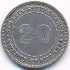 Стрейтс Сетлментс, 20 центов 1884 год