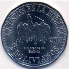 Боливия, 2 боливиано 2017 год (UNC)