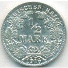 Германия, 1/2 марки 1916 год A (AU)