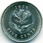 Родезия, 5 центов 1976 год (UNC)