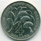 Барбадос, 4 доллара 1970 год (UNC)
