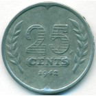 Нидерланды, 25 центов 1942 год