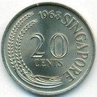Сингапур, 20 центов 1968 год (UNC)