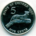 Эритрея, 5 центов 1997 год (UNC)