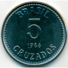 Бразилия, 5 крузадо 1986 год (UNC)