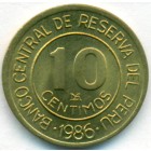 Перу, 10 сентимо 1986 год (UNC)