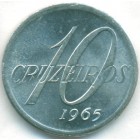 Бразилия, 10 крузейро 1965 год (UNC)