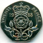 Великобритания, 20 пенсов 1988 год (UNC)