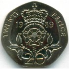 Великобритания, 20 пенсов 1989 год (UNC)