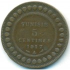 Тунис, 5 сантимов 1917 год