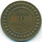 Тунис, 10 сантимов 1917 год